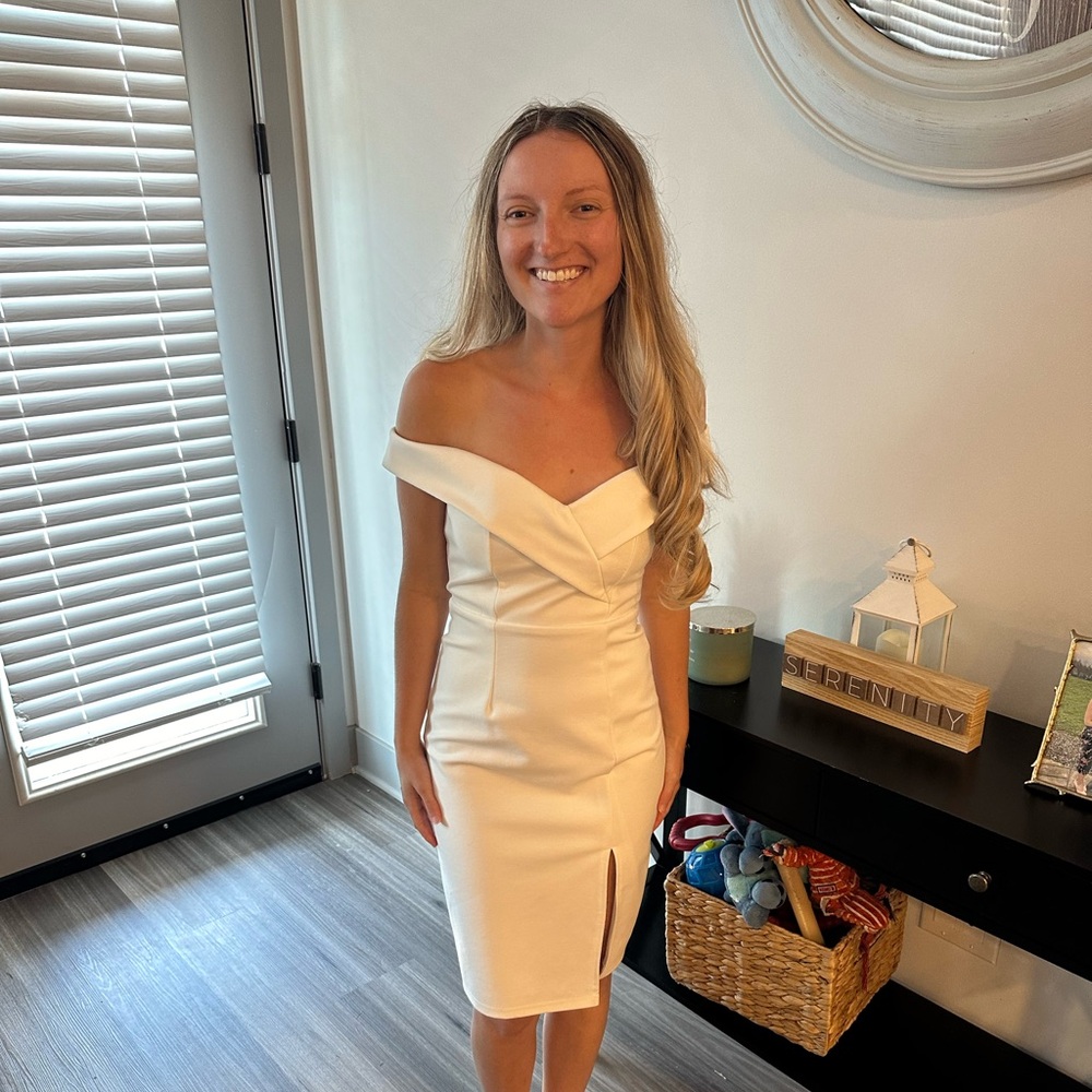 White dress midi